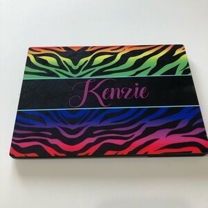 Kenzie personalized Colorful Zebra Print desk plaque